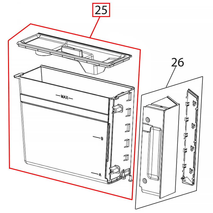 Купить Контейнер (бачок) для воды кофемашин DeLonghi 7313235361 в интернет магазине L4.kz за 26 000 тг. с доставкой по Алматы и Казахстану