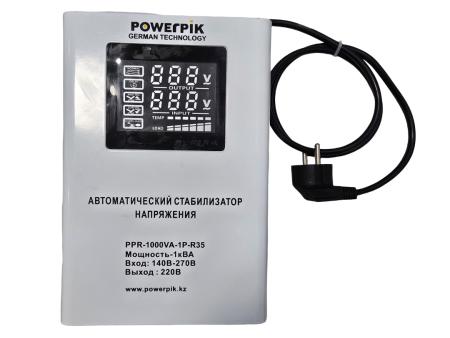 Купить Автоматический стабилизатор напряжения PowerPik PPR-1000ВА-1P-R35 (1000VA) в интернет магазине L4.kz за 19 000 тг. с доставкой по Алматы и Казахстану